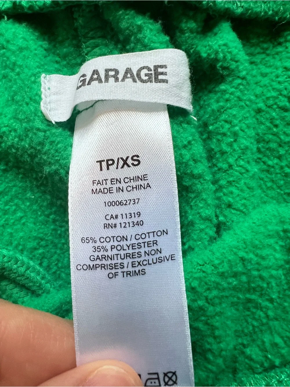 Garage Green Sweat Set Zip Up Hoodie Joggers XS 2-Piece